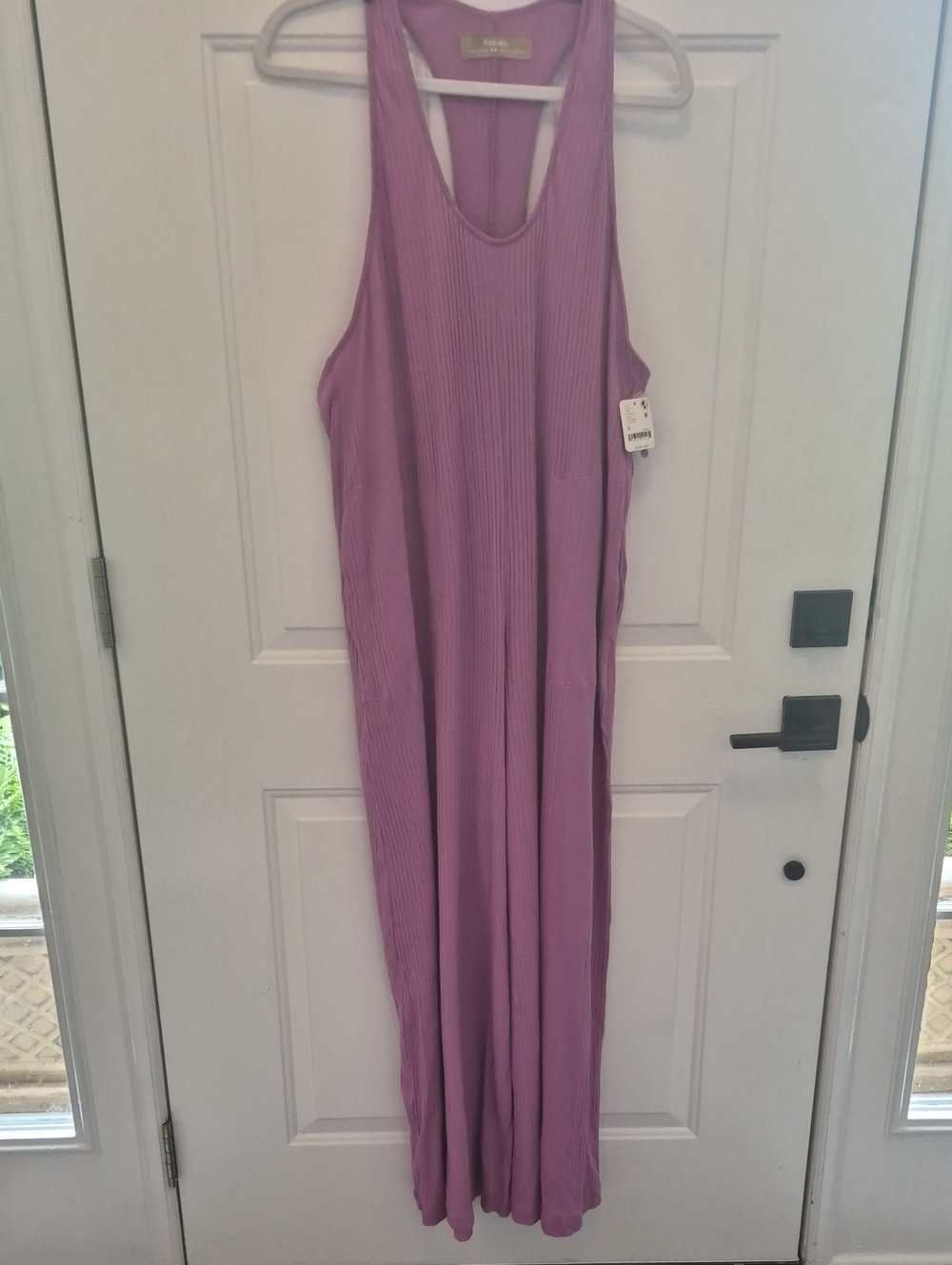 Free-est Lavender Ribbed Racerback Jumpsuit Size M